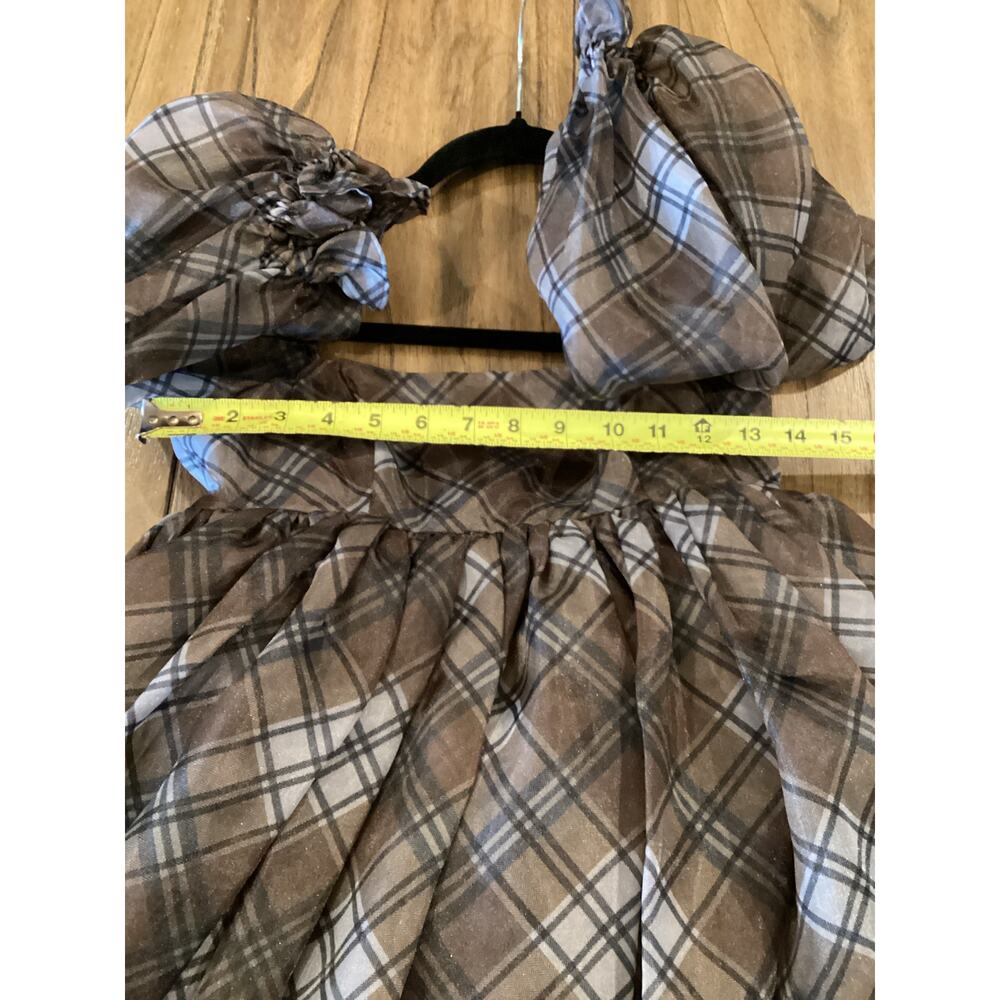 Selkie The Plaid Puff Organza Dress size XXS - Picture 8 of 10